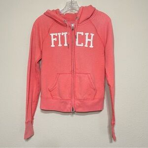 Y2K Abercrombie & Fitch Full Zip Sweatshirt Hoodie Sz  Large Embroidered Letters